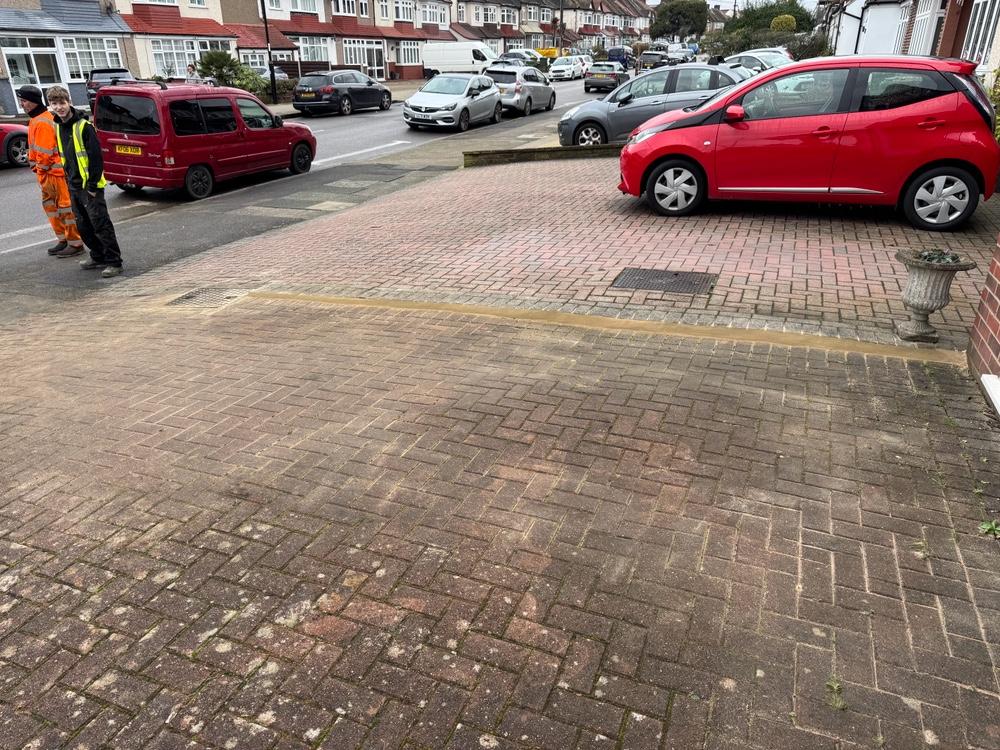 Block Paved Driveway Sunken Repair + Cement Replaced